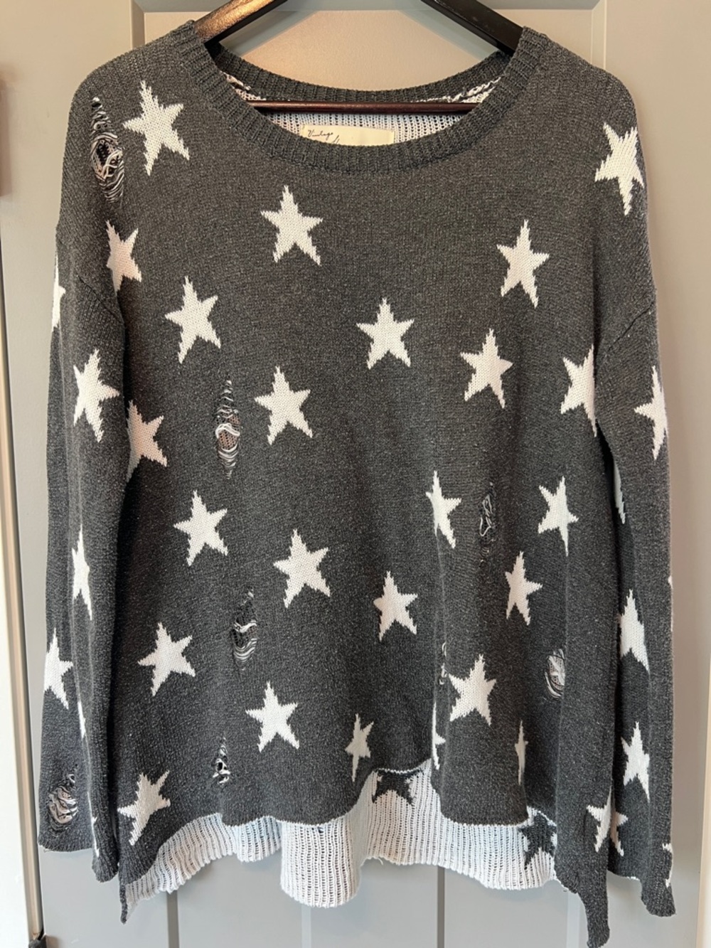 Distressed Star Sweater by Vintage Havana Size Small